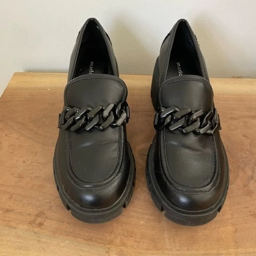 Madden Girl shoes womens black Hastings Platform Casual block heel Shoe size 7